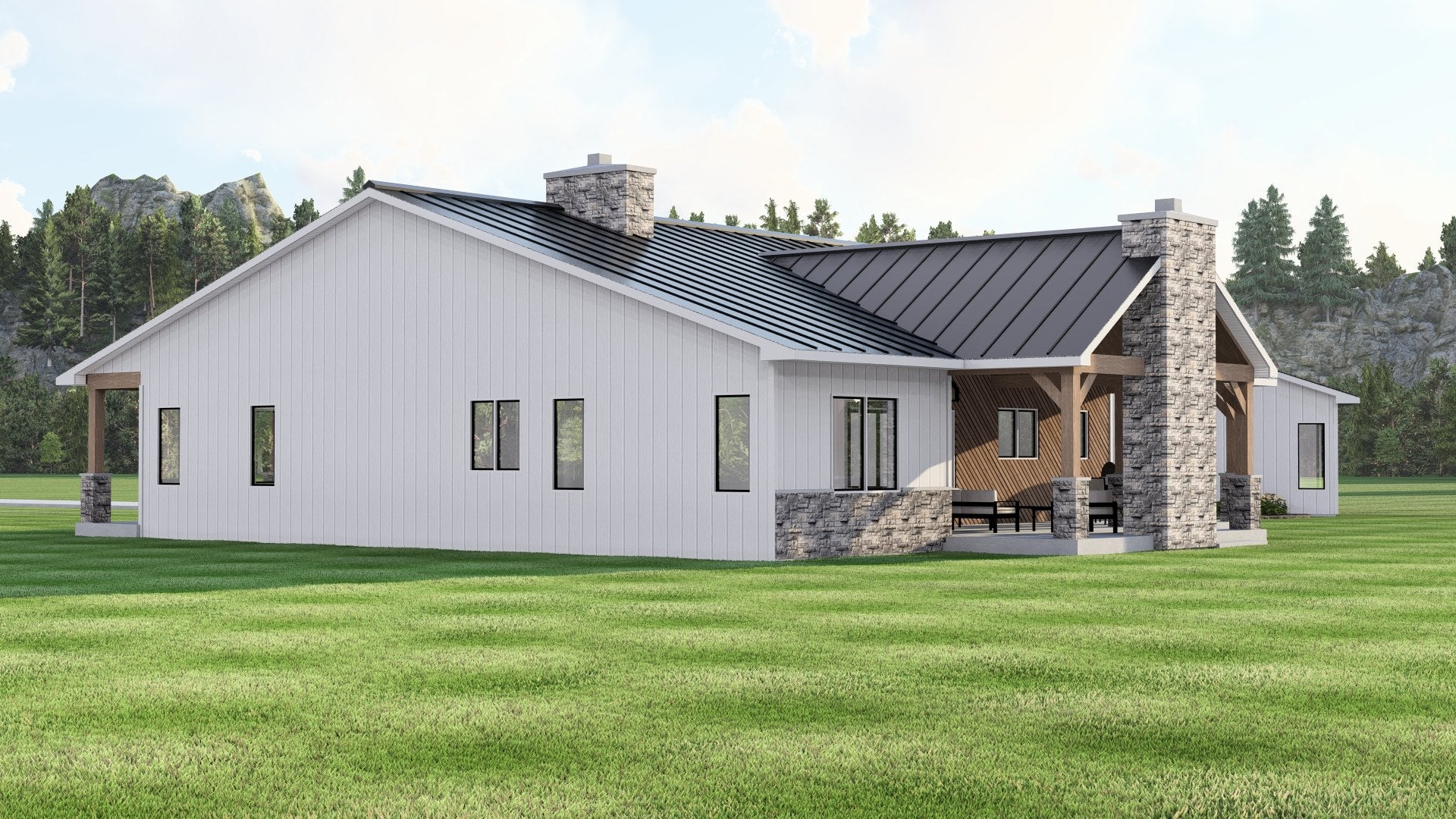 BG-20145 Sloane barndominium exterior rendering