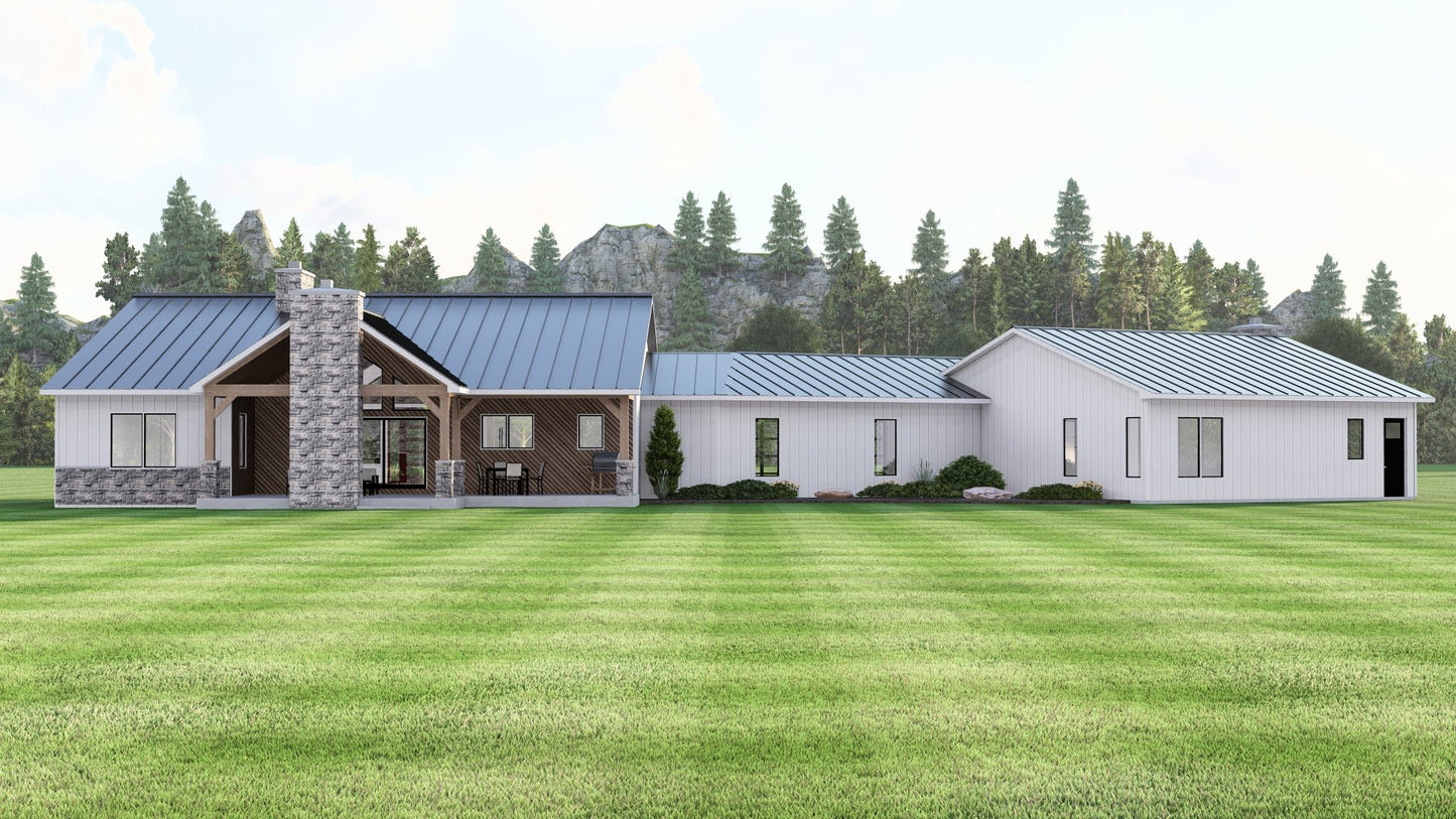 BG-20145 Sloane barndominium exterior rendering