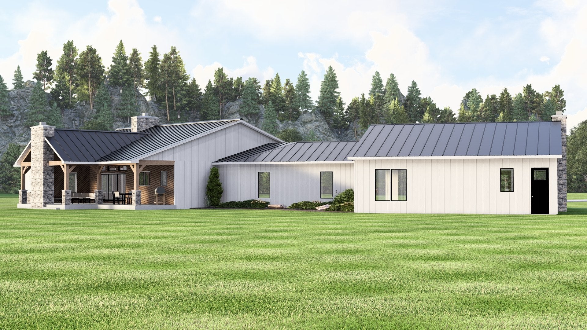 BG-20145 Sloane barndominium exterior rendering