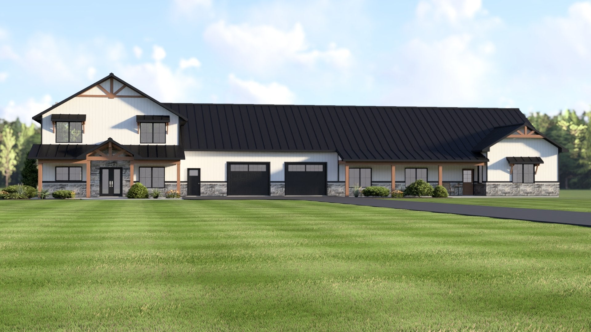 BG-20146 Thea barndominium exterior rendering