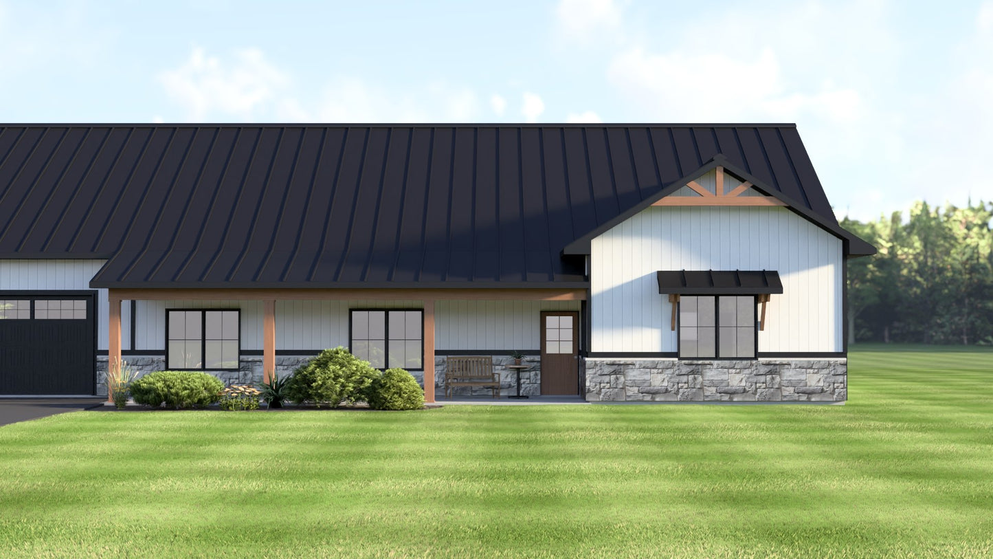 BG-20146 Thea barndominium exterior rendering