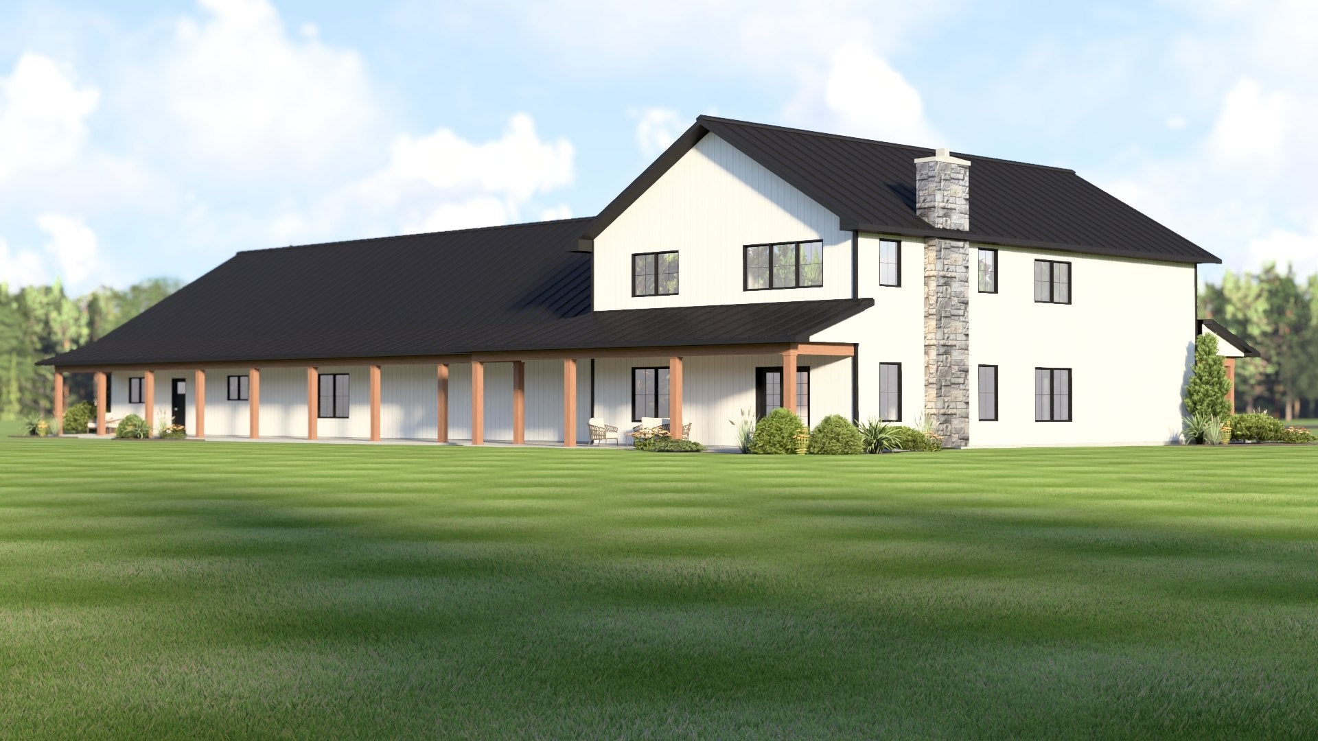 BG-20146 Thea barndominium exterior rendering