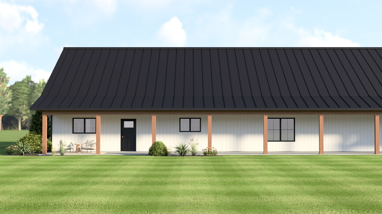 BG-20146 Thea barndominium exterior rendering