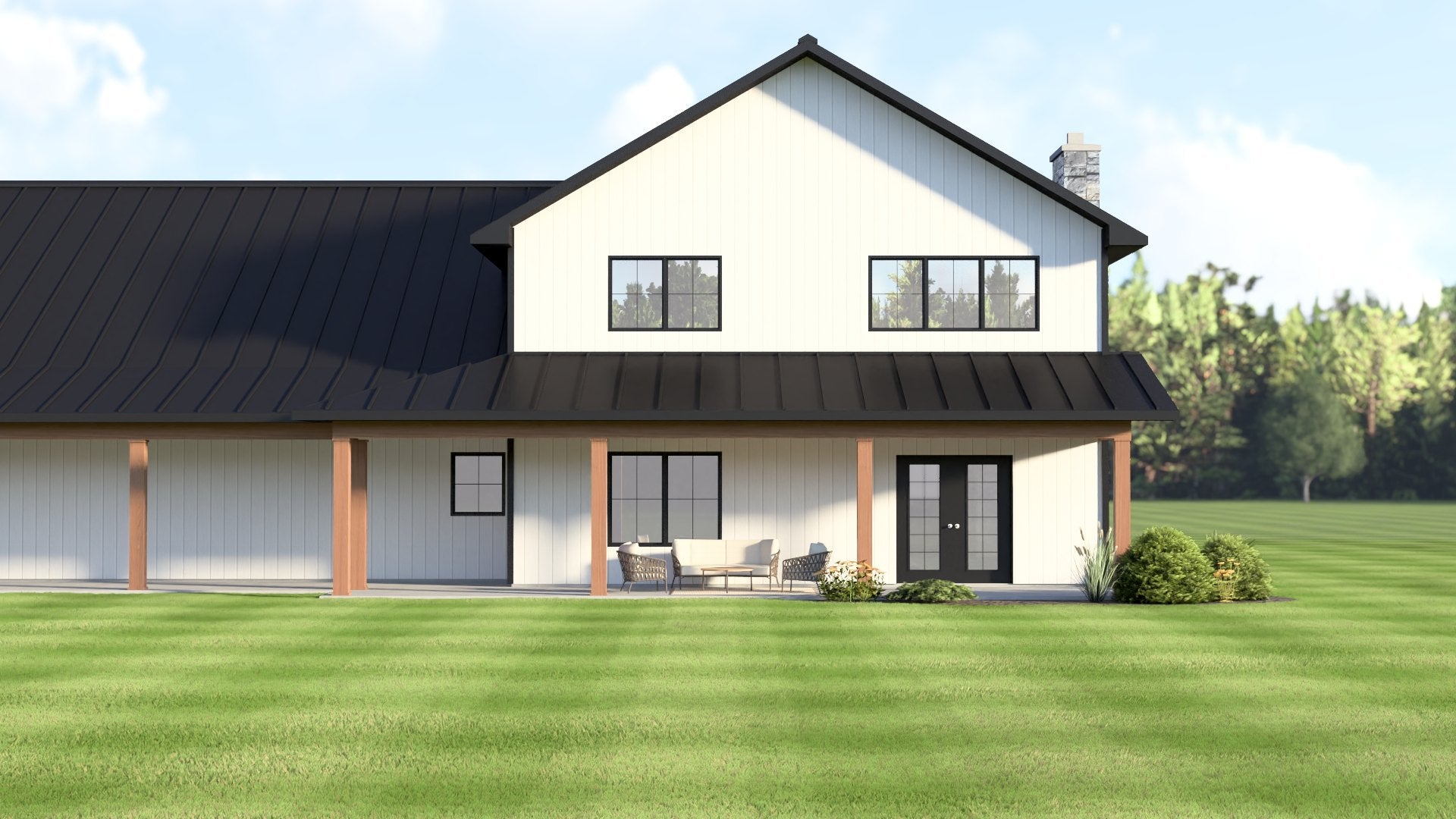BG-20146 Thea barndominium exterior rendering