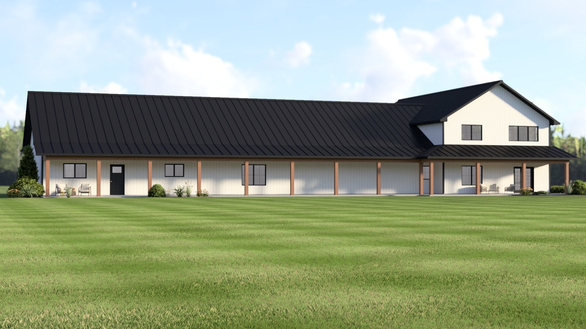 BG-20146 Thea barndominium exterior rendering