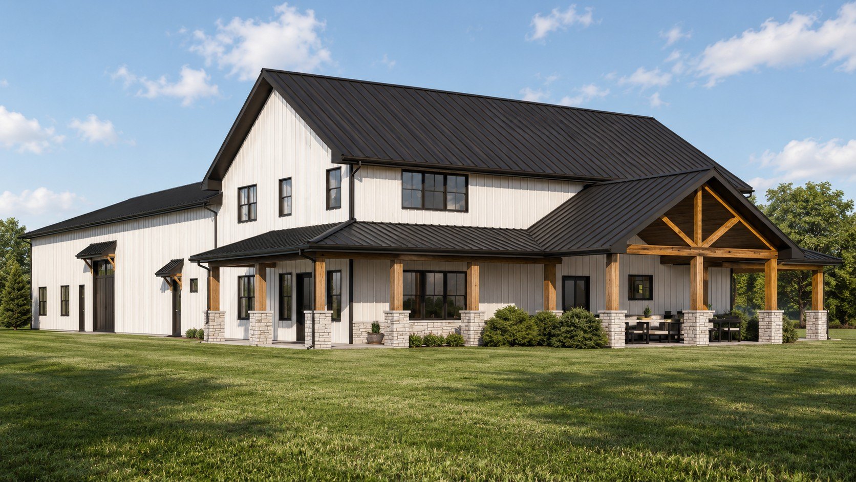 BG-20148 Winnie barndominium exterior rendering