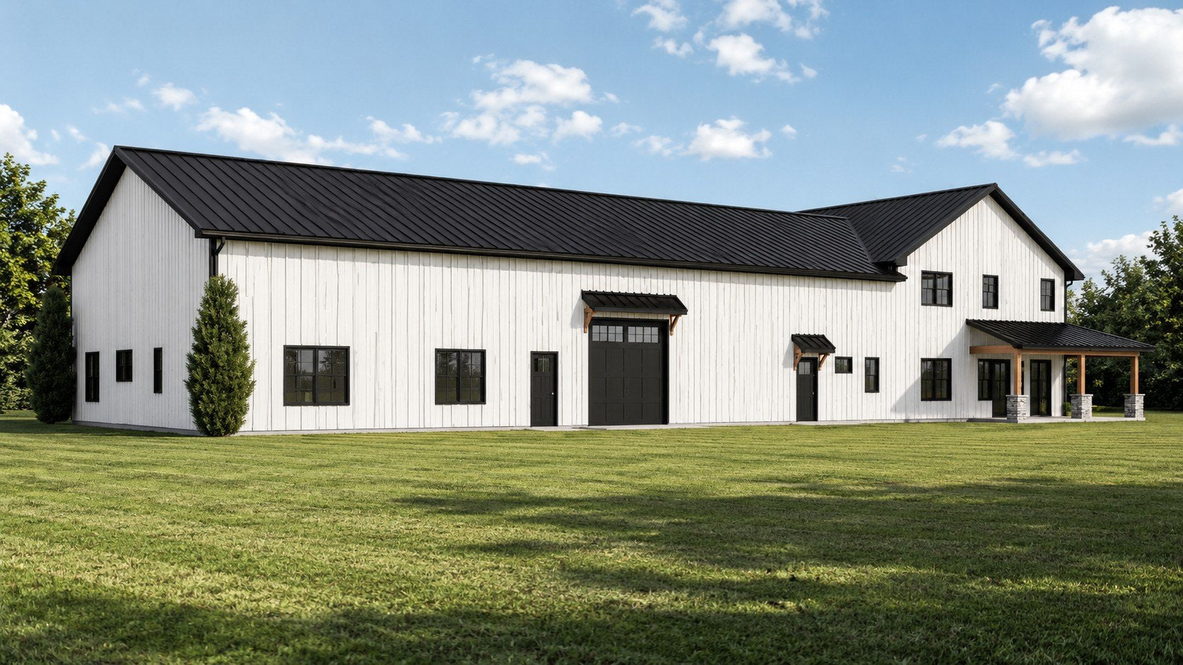 BG-20148 Winnie barndominium exterior rendering