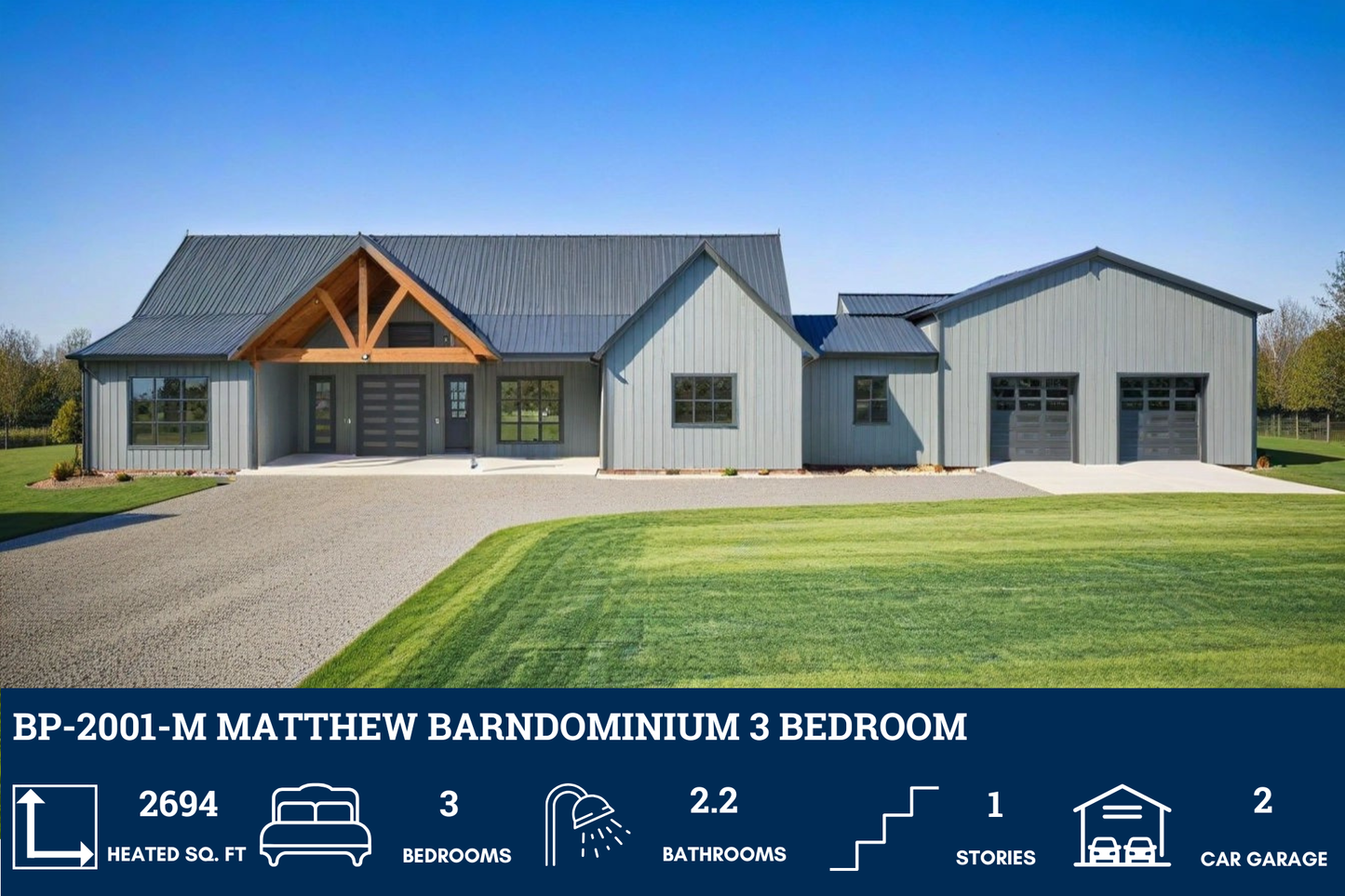 BP-2001-M Matthew Barndominium House Plan