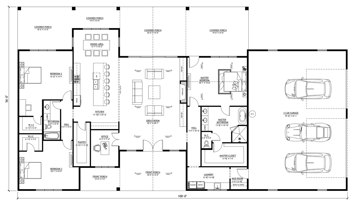 BP-2001-T Trevor Barndominium House Plan