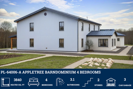 PL-64006-A Appletree Barndominium House Plan