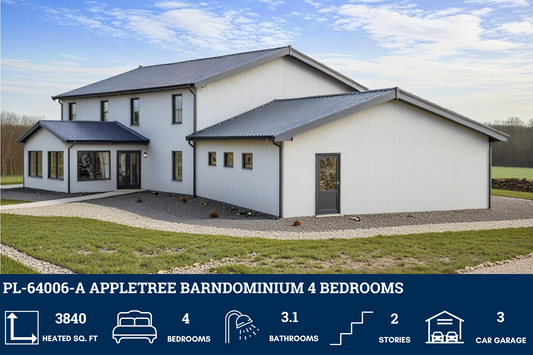 PL-64006-A Appletree Barndominium House Plan