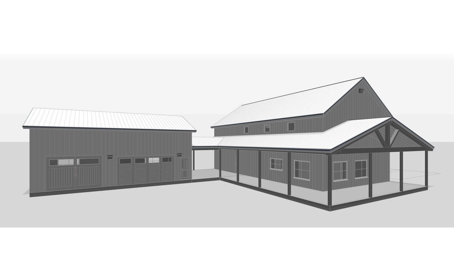 BRZ-30043 Allison Barndominium House Plan