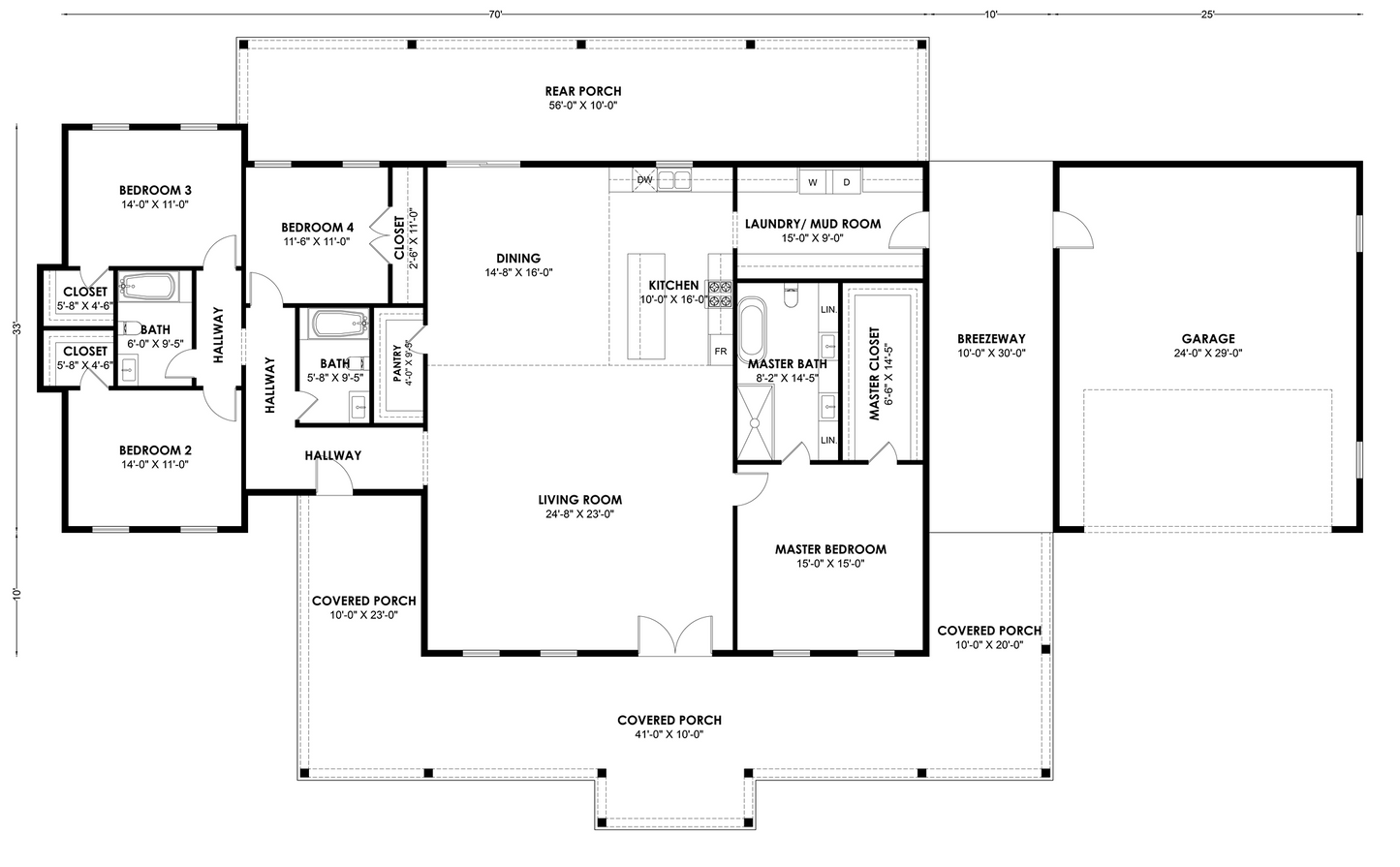 BRZ-30046 Barndominium House Plan