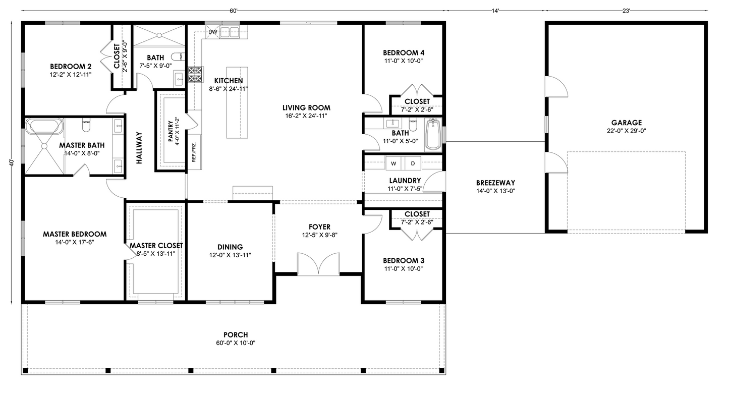 BRZ-30050 Barndominium House Plan