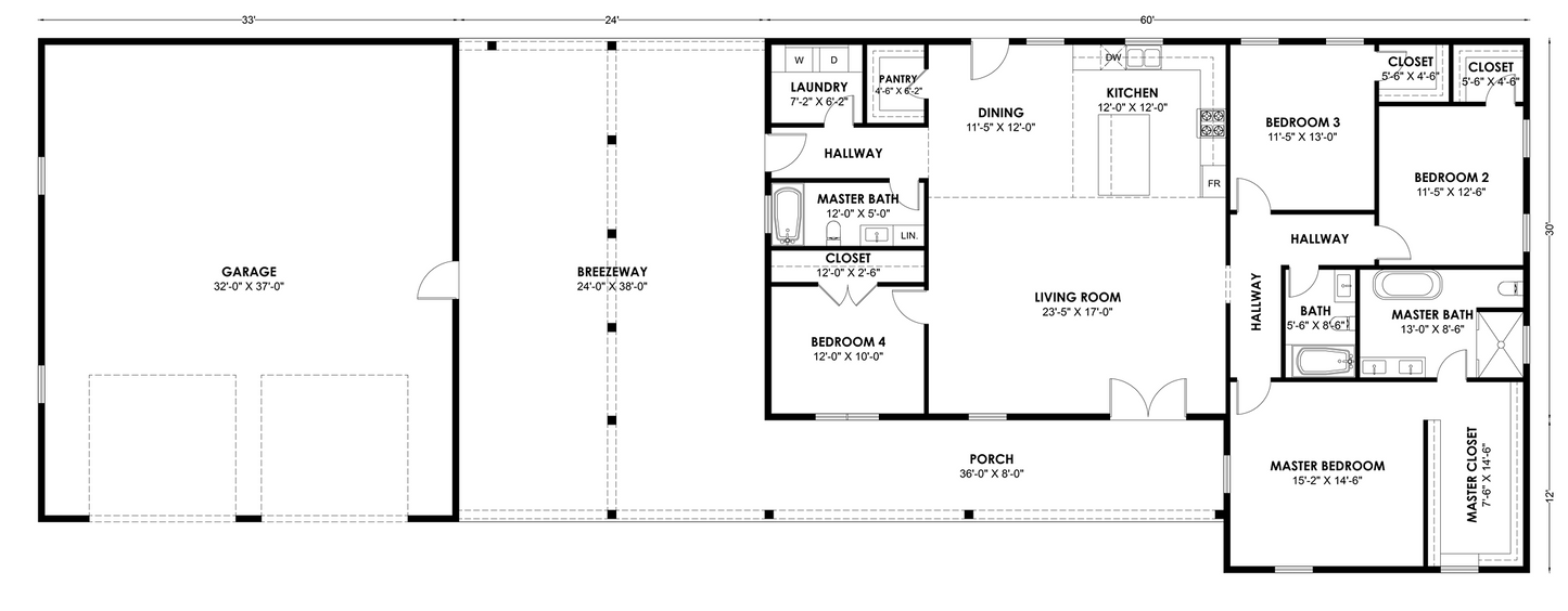 BRZ-30056 Barndominium House Plan
