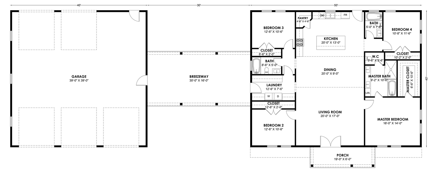 BRZ-30058 Barndominium House Plan