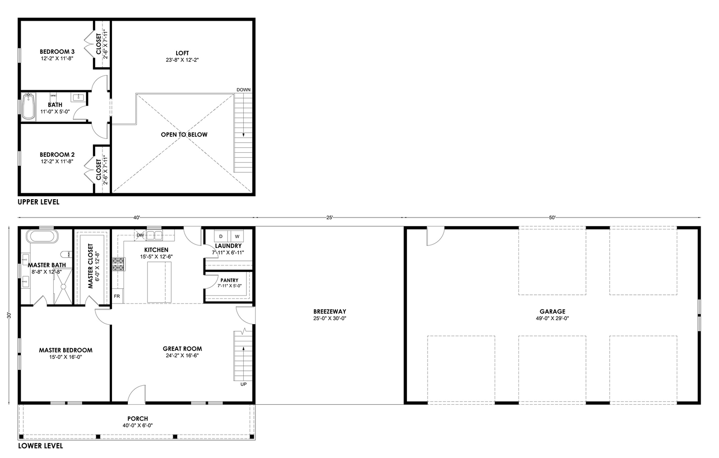 BRZ-30062 Barndominium House Plan