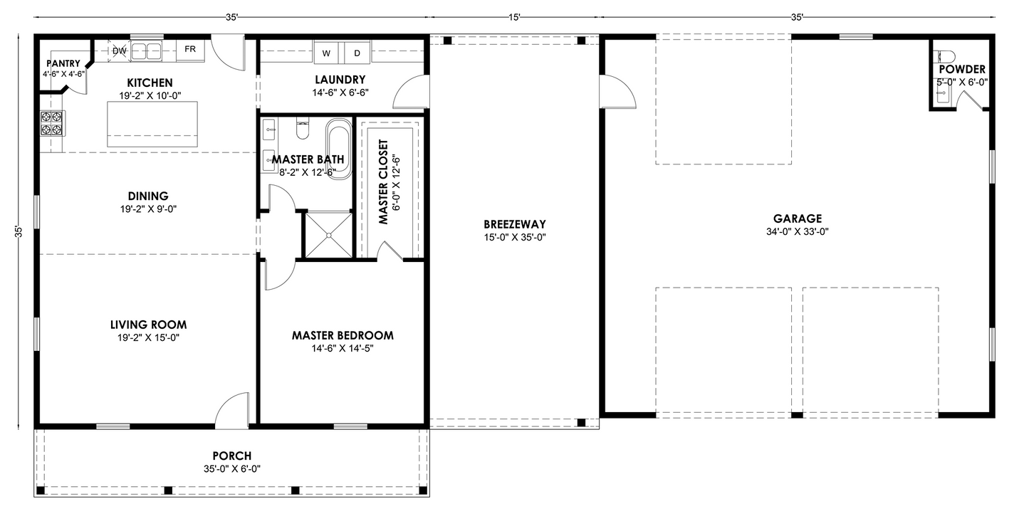 BRZ-30071 Barndominium House Plan