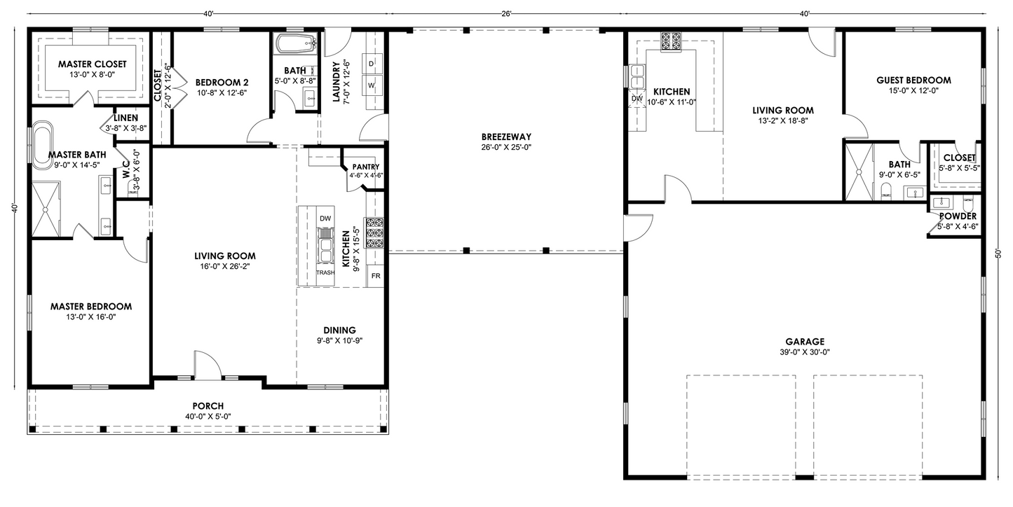 BRZ-30072 Barndominium House Plan