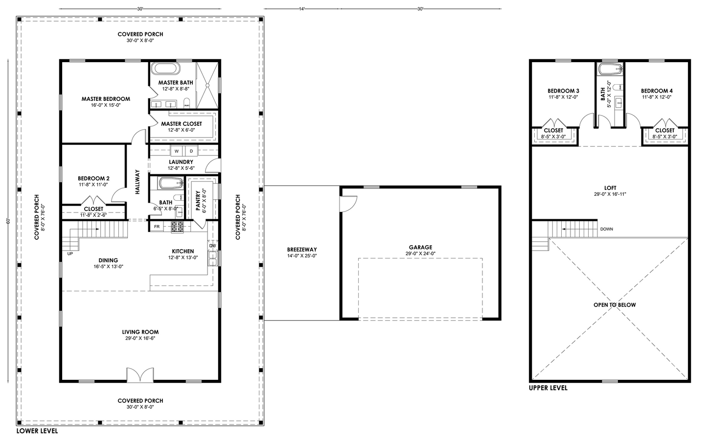 BRZ-30073 Barndominium House Plan