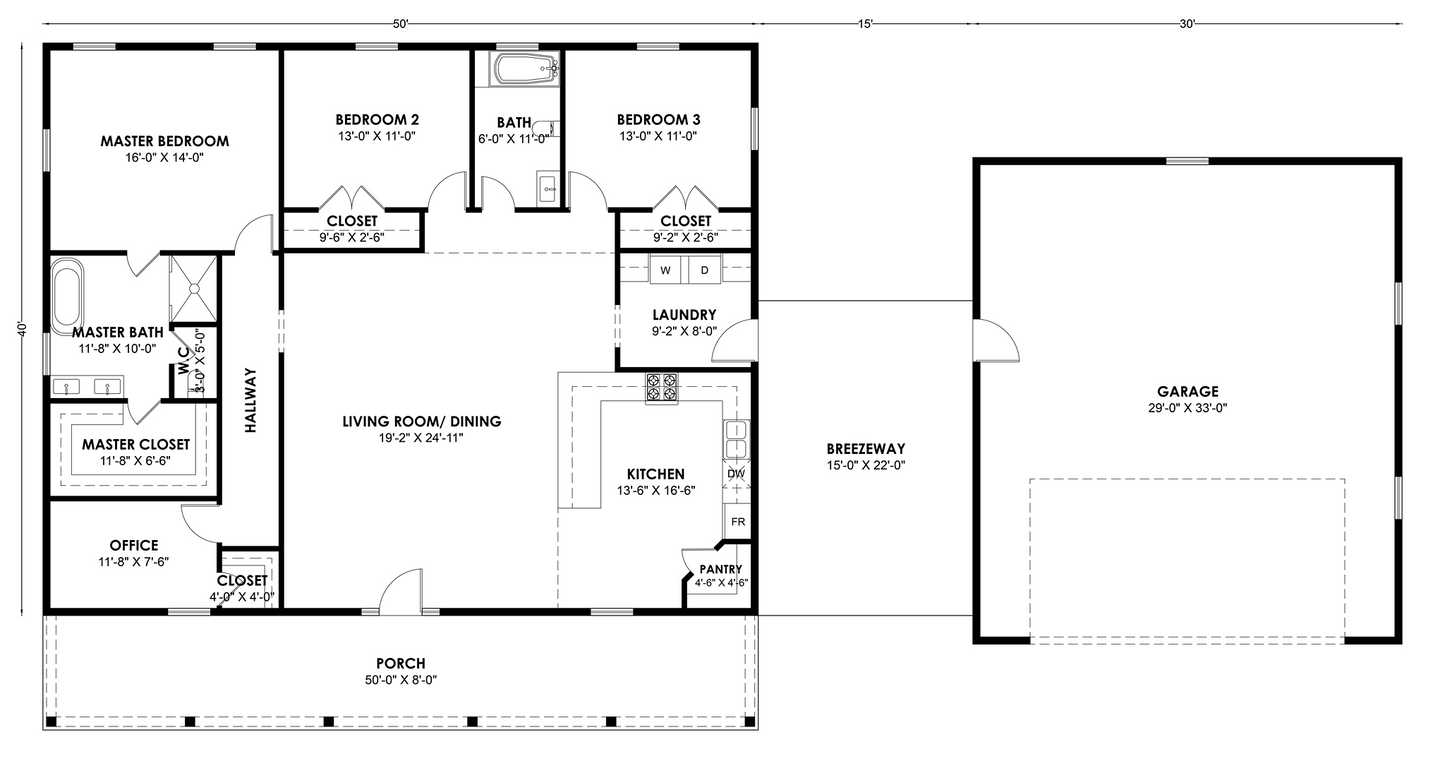 BRZ-30076 Barndominium House Plan