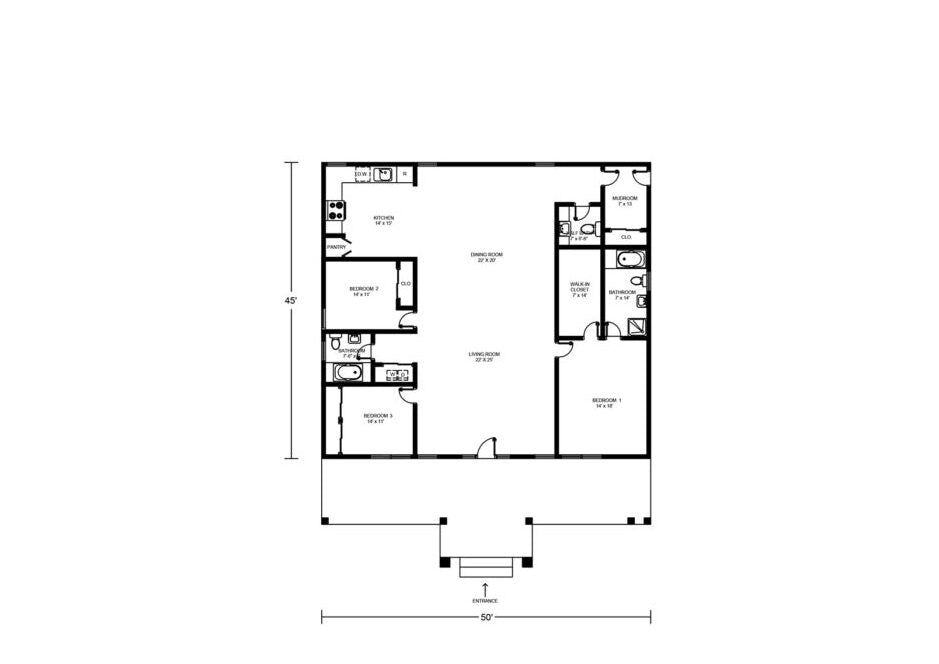 BCO-40002 Barndominium House Plan