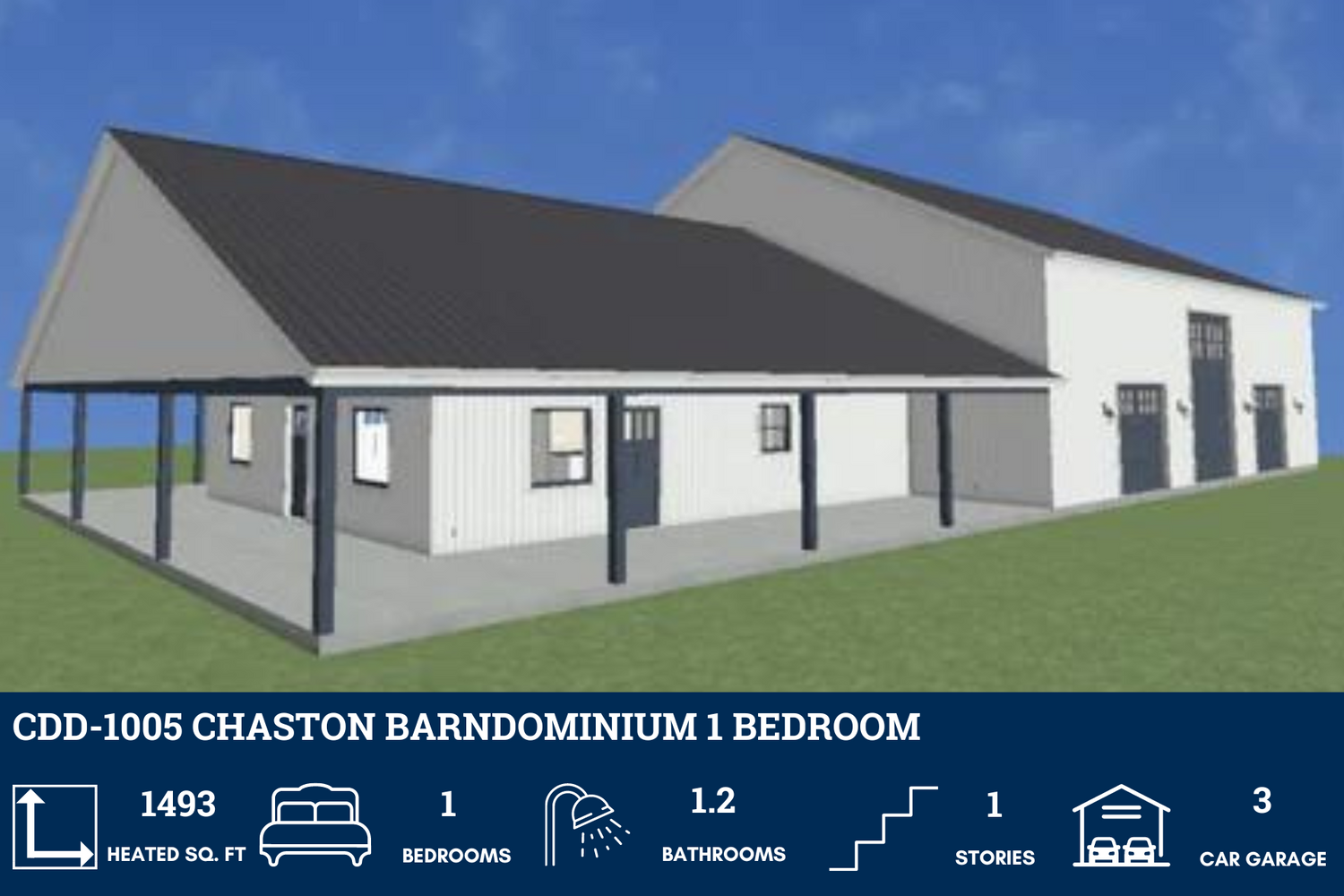 1 Bedroom Barndominium House Plans