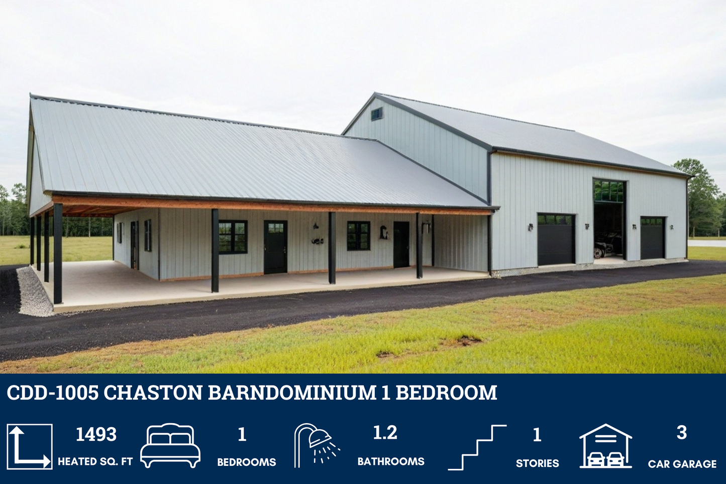 CDD-1005 Chaston Barndominium House Plans