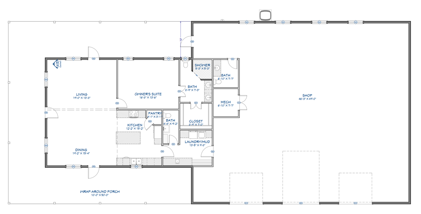 CDD-1005 Chaston Barndominium House Plans