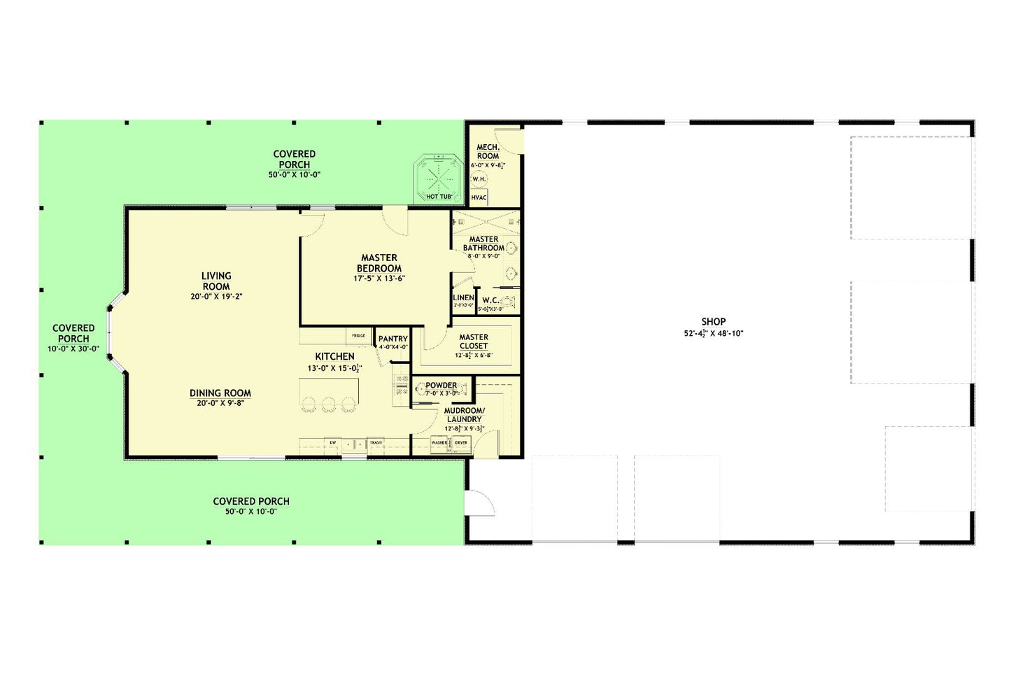 PL-62843 Garst Barndominium House Plan