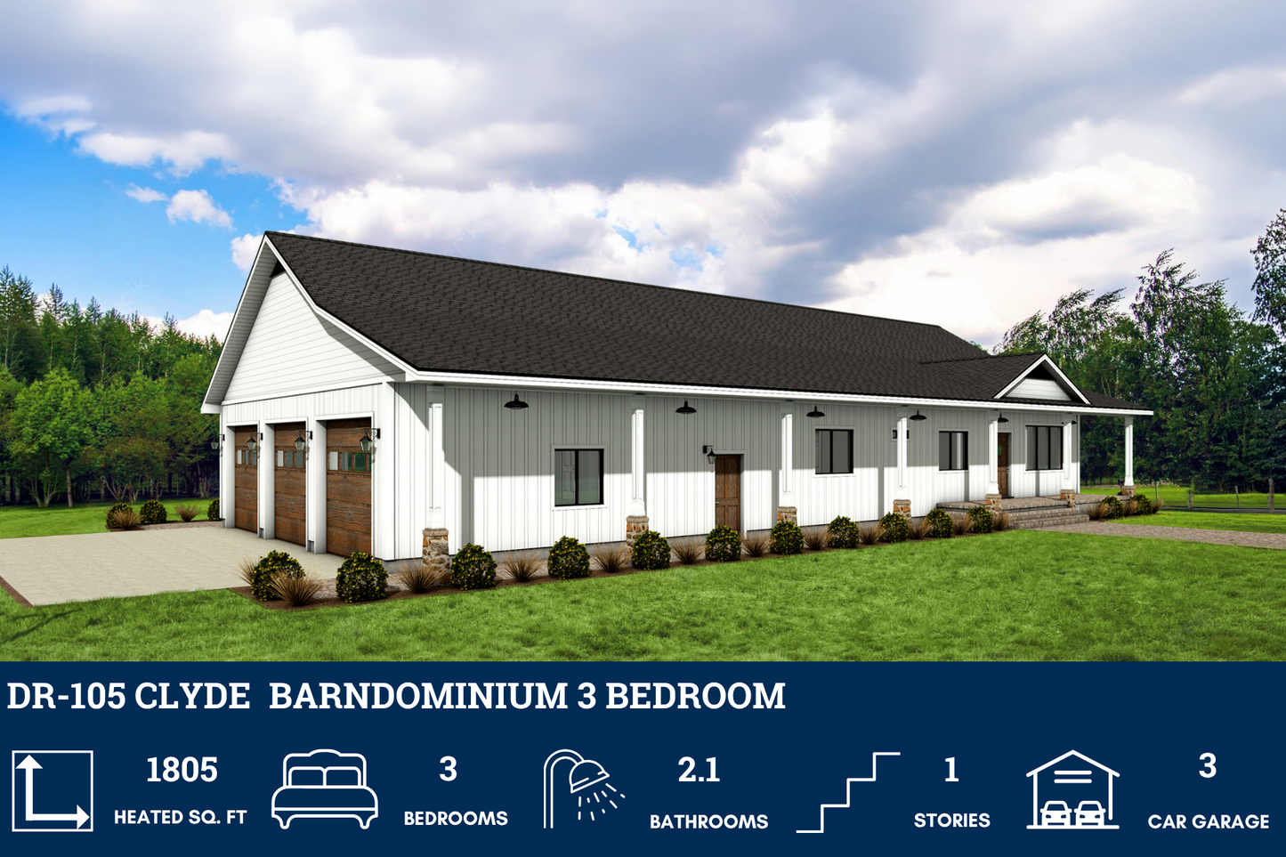 DR-105 Clyde Barndominium House Plan