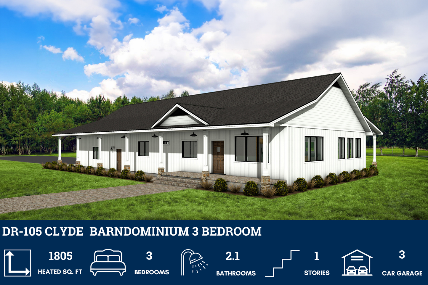 DR-105 Clyde Barndominium House Plan