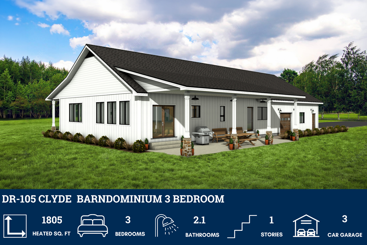 DR-105 Clyde Barndominium House Plan