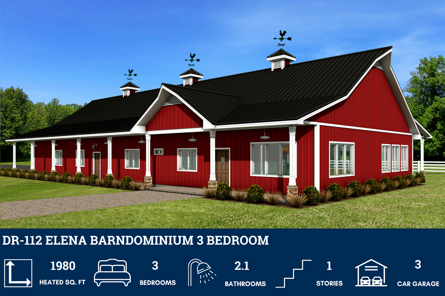 DR-112 Elena Barndominium House Plan
