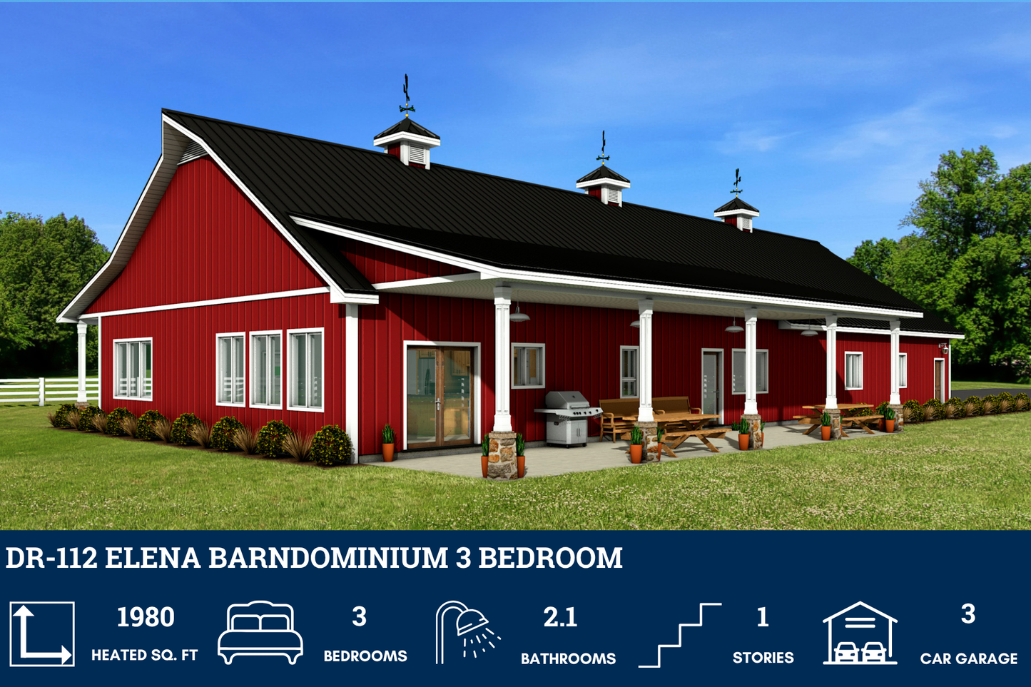 DR-112 Elena Barndominium House Plan