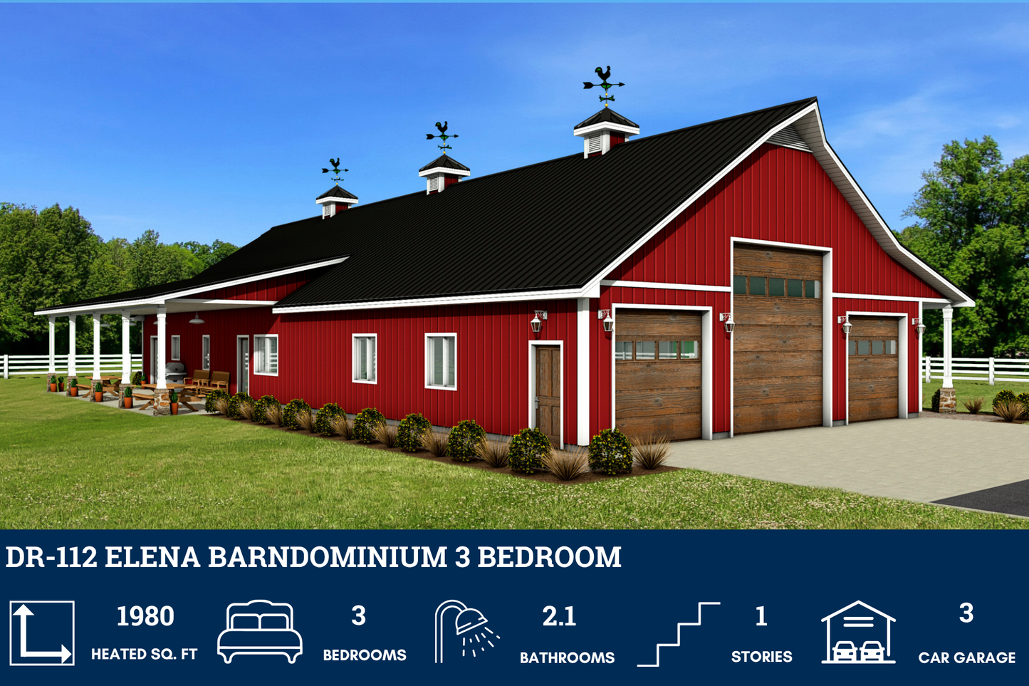 DR-112 Elena Barndominium House Plan