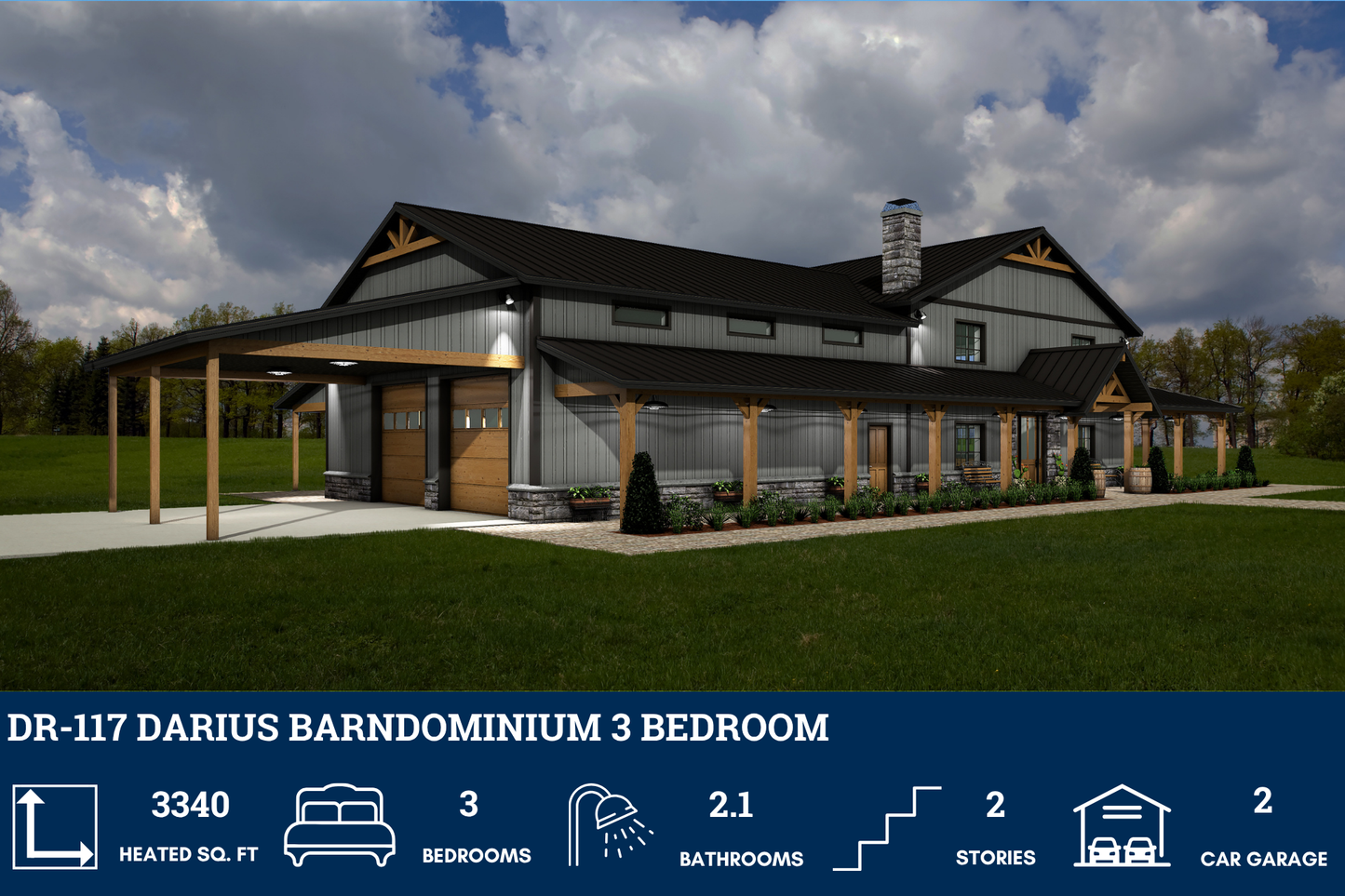 DR-117 Darius Barndominium House Plan