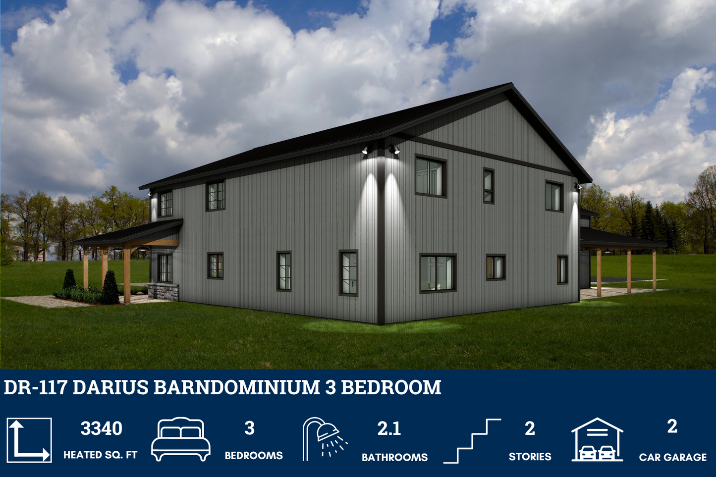 DR-117 Darius Barndominium House Plan
