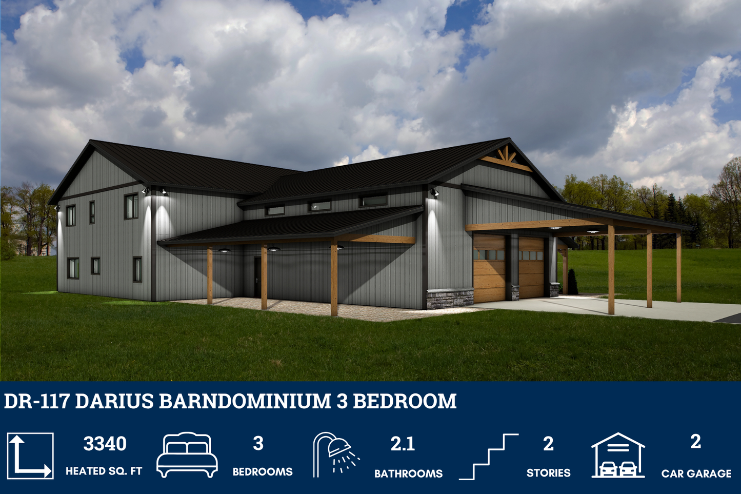 DR-117 Darius Barndominium House Plan