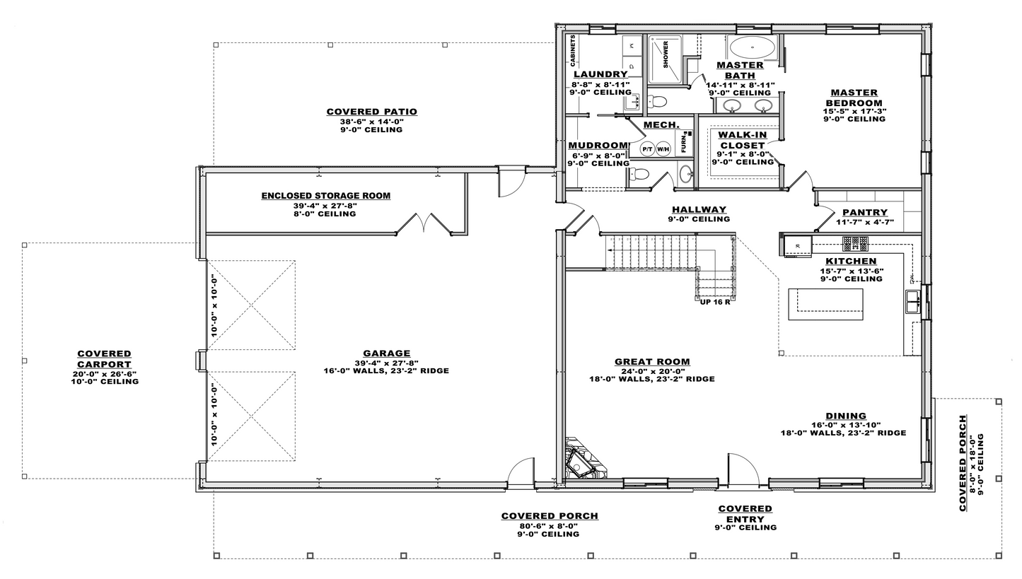 DR-117 Darius Barndominium House Plan