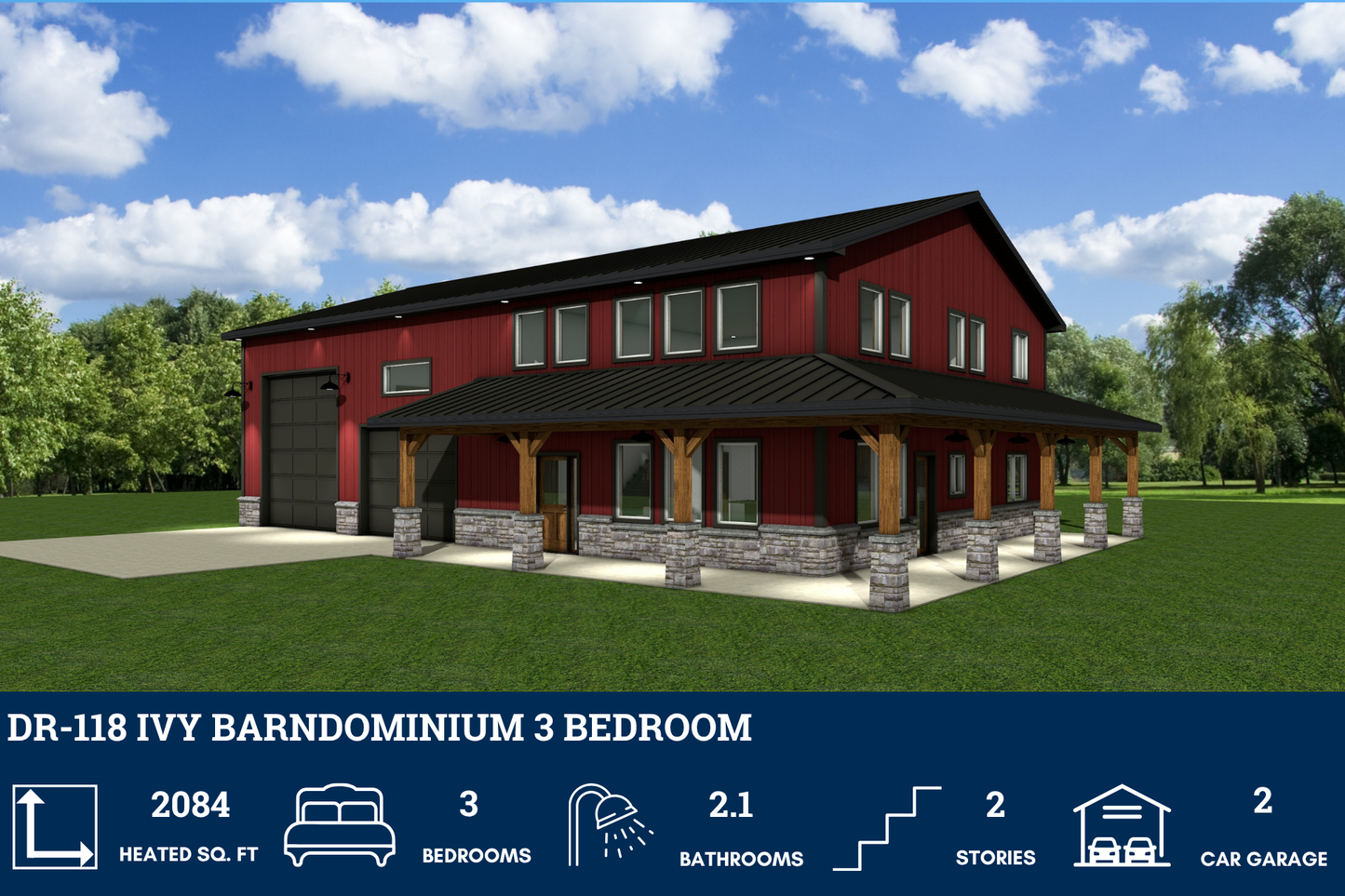 DR-118 Ivy Barndominium House Plan