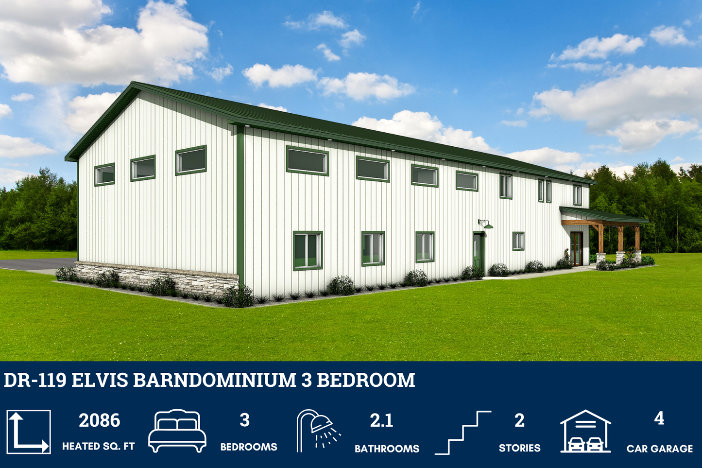 DR-119 Elvis Barndominium House Plan