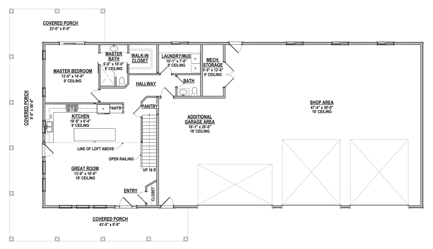 DR-119 Elvis Barndominium House Plan
