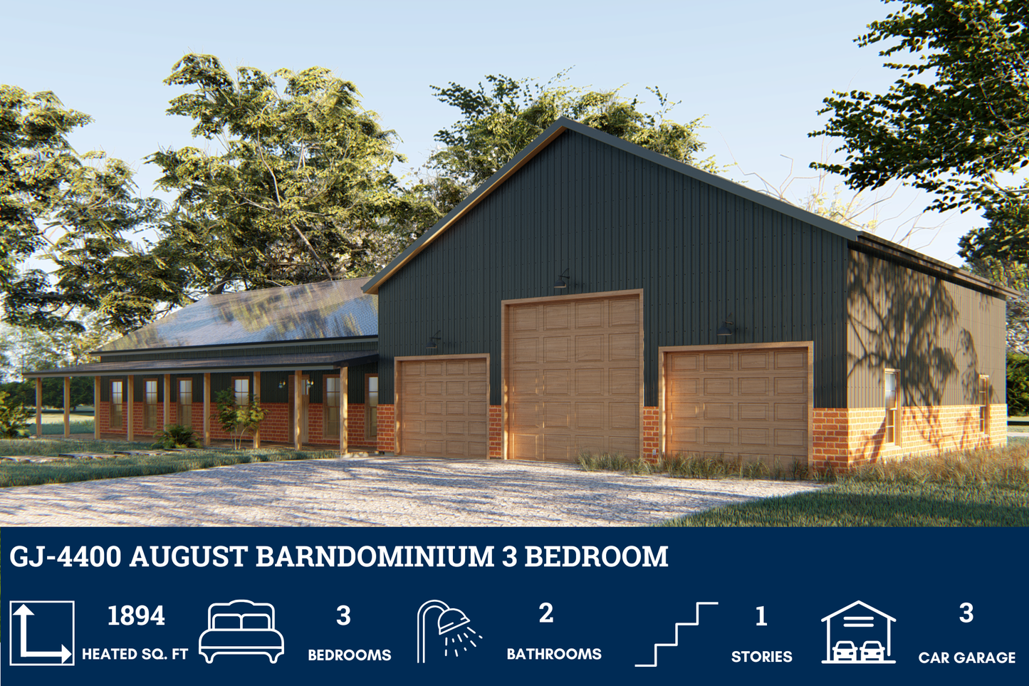 GJ-4400 August Barndominium House Plan