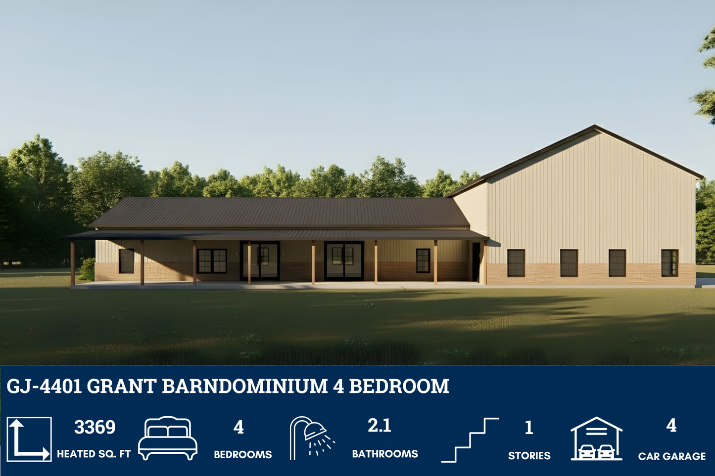 GJ-4401 Grant Barndominium House Plan