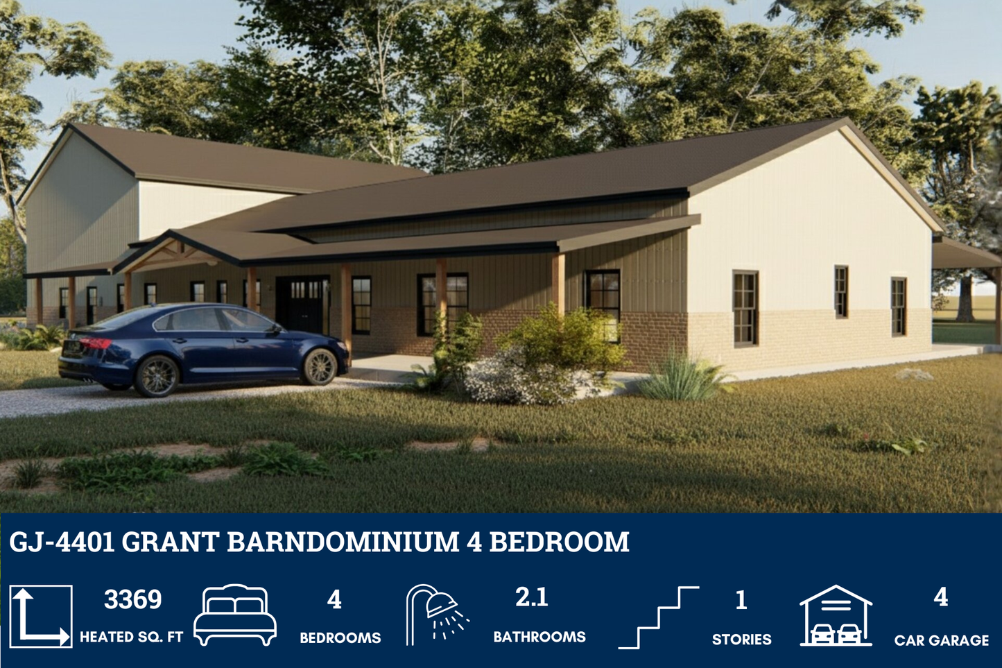 GJ-4401 Grant Barndominium House Plan