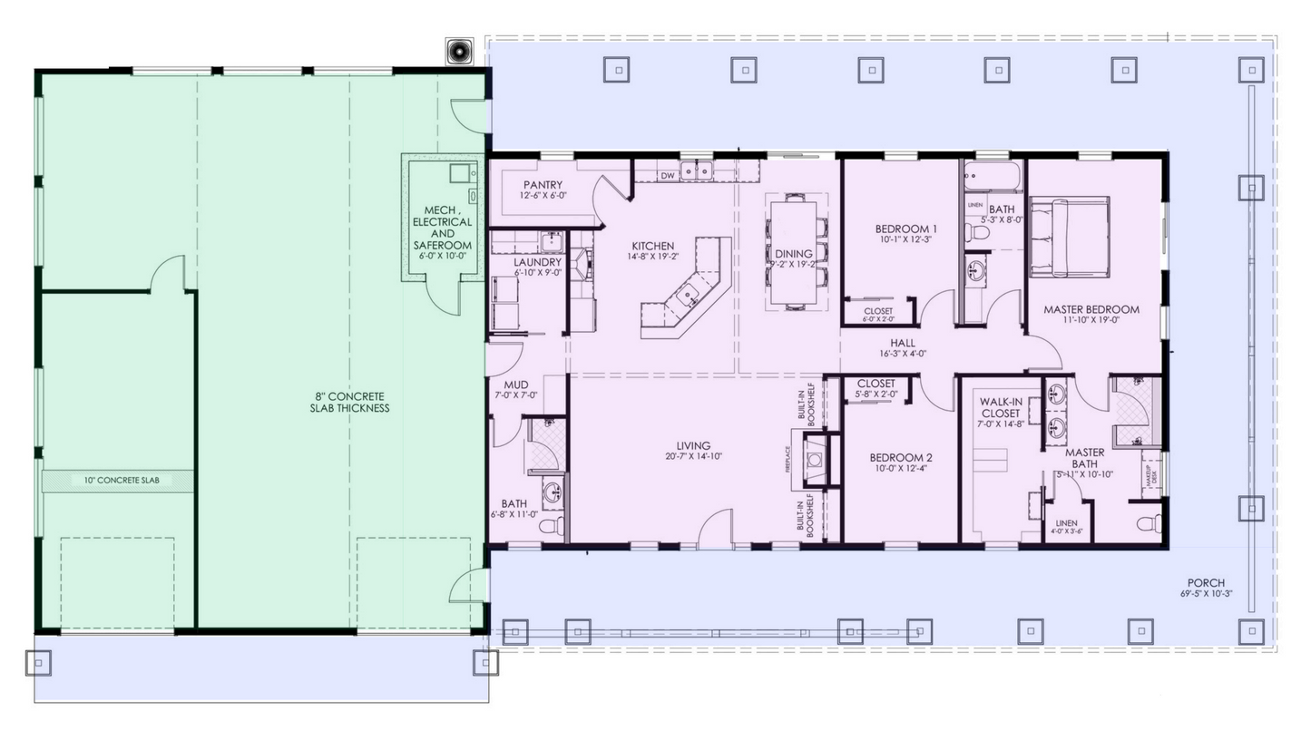GJ-4402 Roosevelt Barndominium House Plan