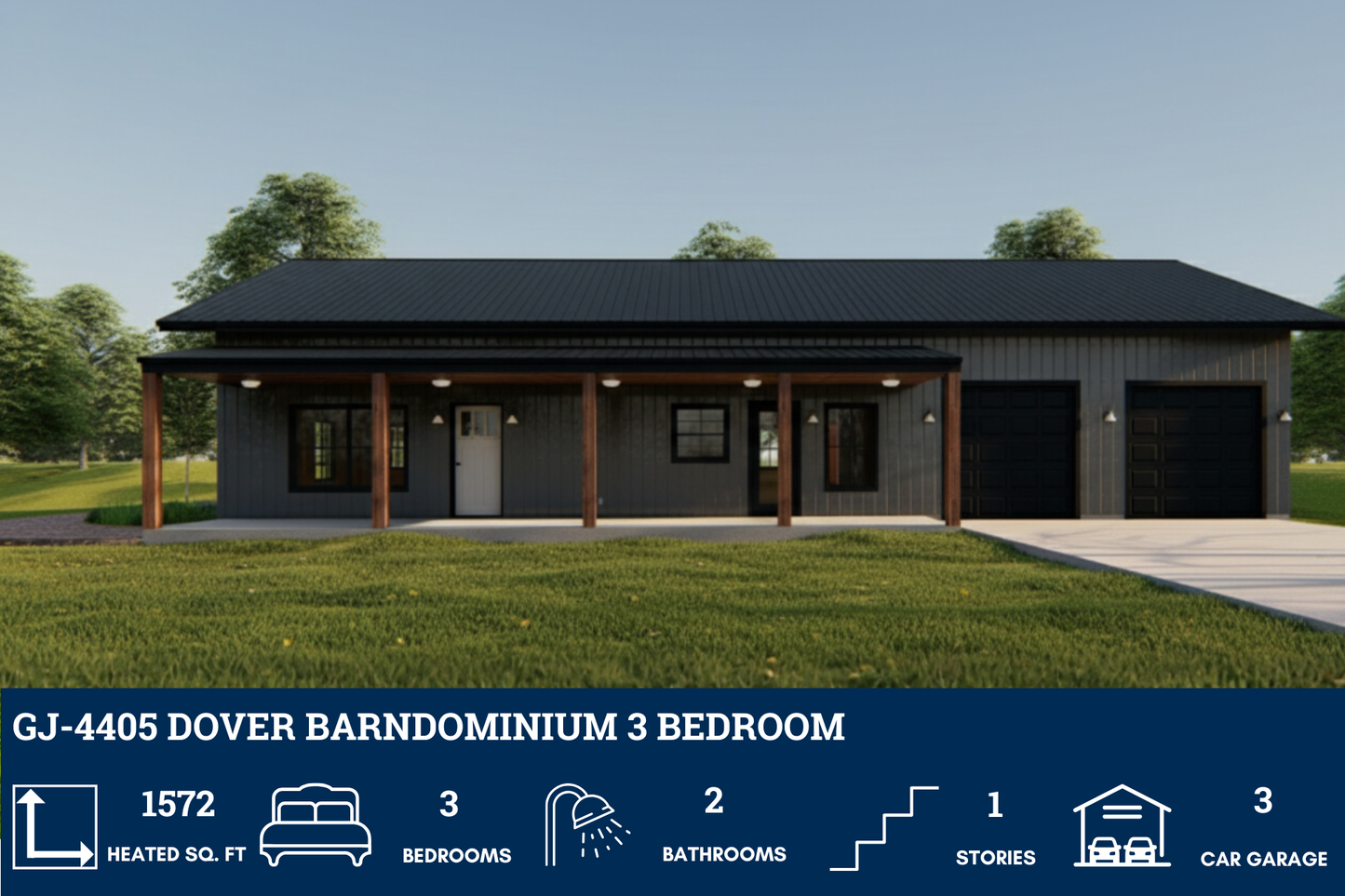 GJ-4405 Dover Barndominium House Plan