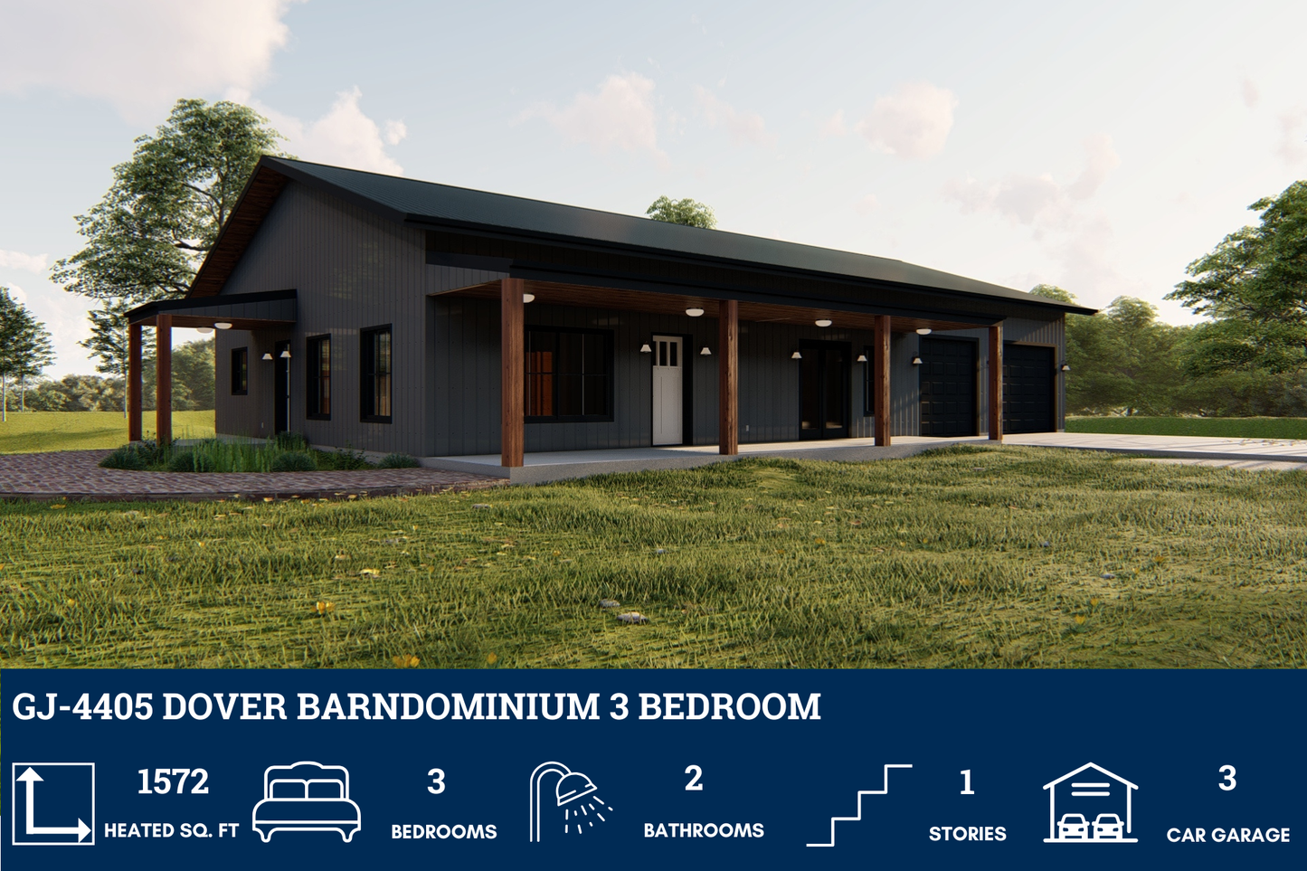 GJ-4405 Dover Barndominium House Plan