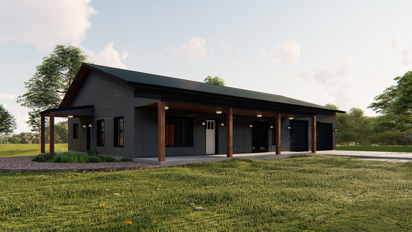 GJ-4405 Dover Barndominium House Plan